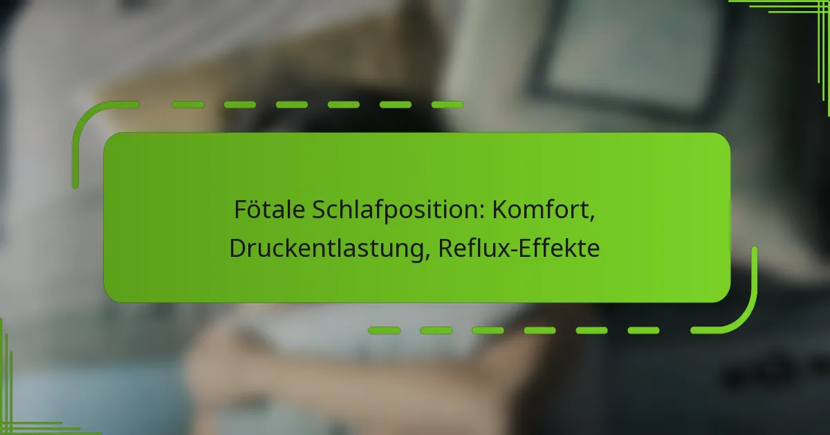 Fötale Schlafposition: Komfort, Druckentlastung, Reflux-Effekte