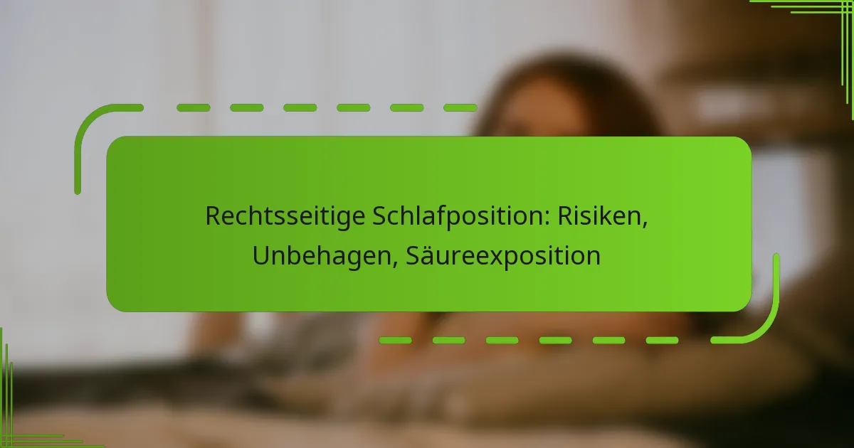 Rechtsseitige Schlafposition: Risiken, Unbehagen, Säureexposition