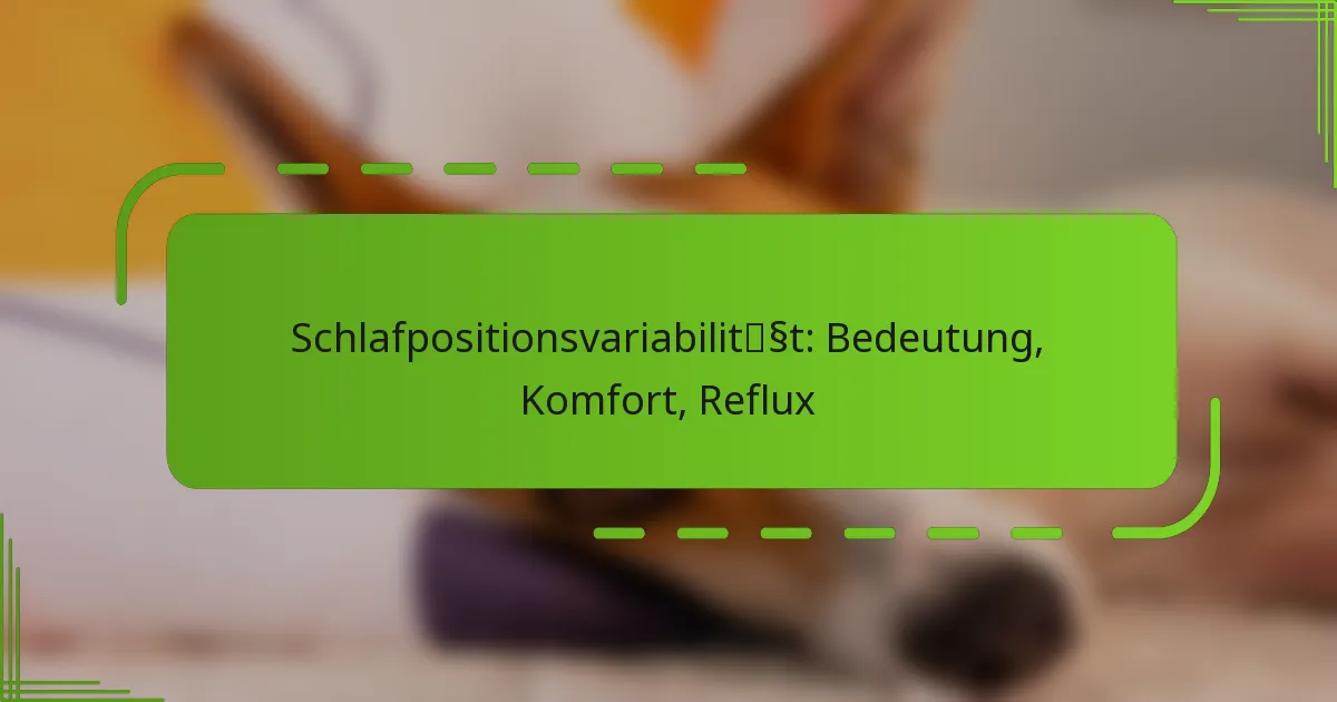 Schlafpositionsvariabilität: Bedeutung, Komfort, Reflux